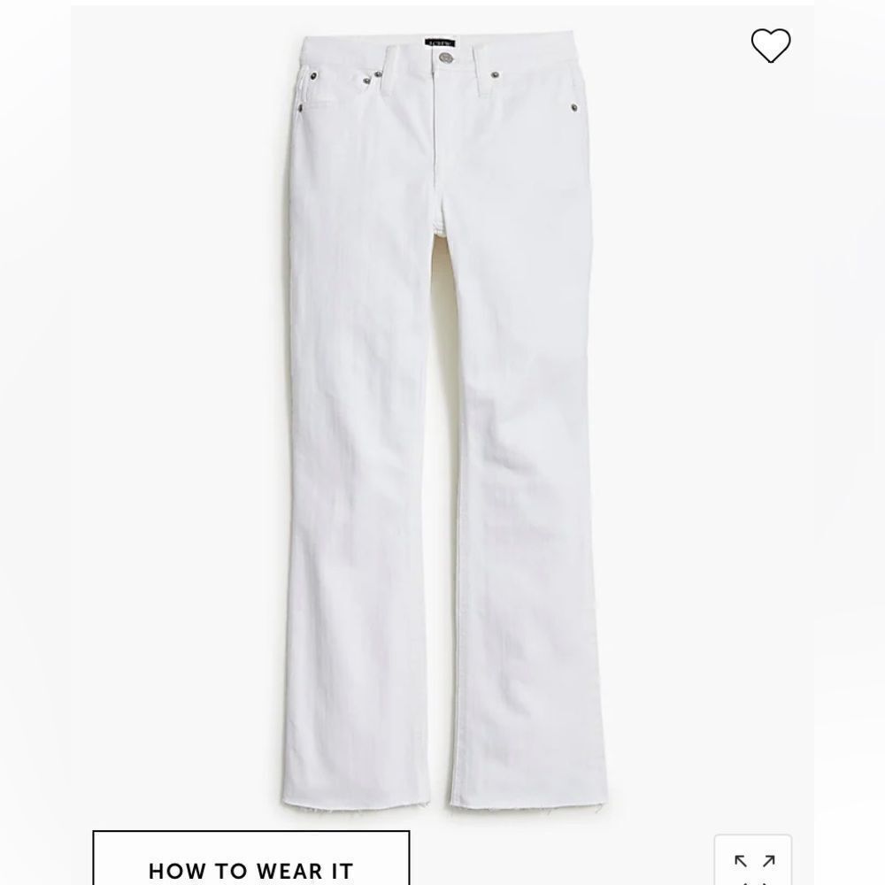 J. Crew Flare crop white jean in signature stretch*